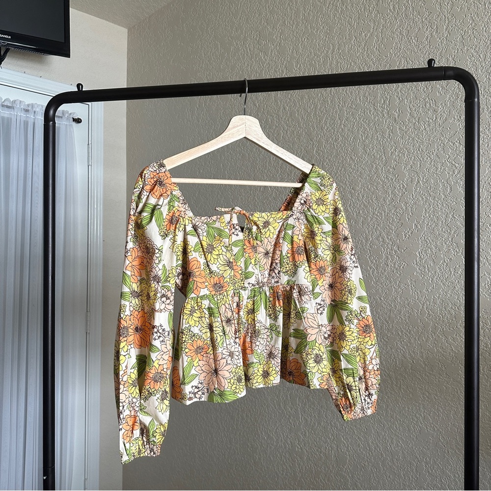 J.Crew Floral Smocked Top